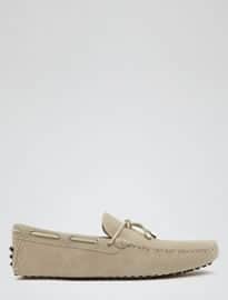 Reiss Bradley Suede Driving Shoes Chalk