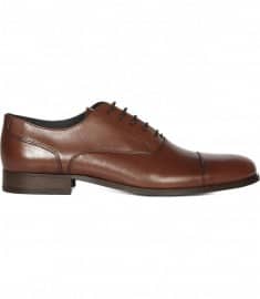 Reiss Bologne Toe Cap Oxford Shoes With Leather Soles Tan