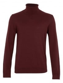 Topman Burgundy Roll Neck Jumper
