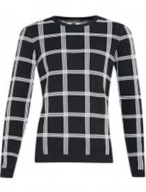 Topman Black Windowpane Crew Neck Jumper