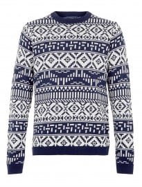 Topman Navy Aztec Jumper