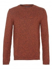 Topman Navy And Orange Twist Jumper