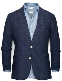 He By Mango Check Cotton Blazer
