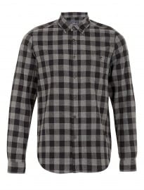 Topman Black Grey Gingham Long Sleeve Smart Shirt
