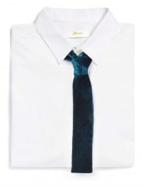 Topman Turquoise Velvet 5cm Tie.