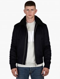 Ami Navy Wool Shearling Collar Jacket