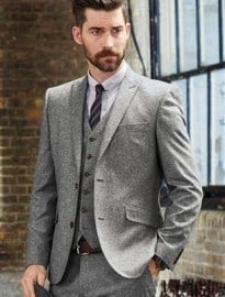 Next Grey Donegal Slim Fit Suit: Jacket