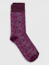 Topman Pink And Plum Floral Socks