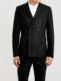 Topman Limited Edition Black Double Breasted Skinny Fit Suit Jacket