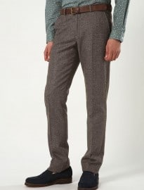 Topman Brown Herringbone Trousers