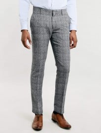 Topman Premium Grey Checked Skinny Suit Trousers