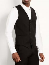 Topman Black Suit Waistcoat