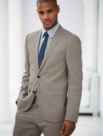 Next Dark Stone Cotton Slim Fit Suit: Jacket