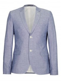 Topman Indigo Oxford Skinny Blazer