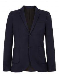 Topman Navy Textured Skinny Blazer