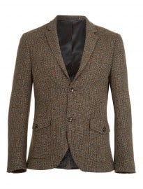 Topman Harris Tweed Khaki Blazer