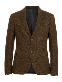 Topman Harris Tweed Brown Blazer