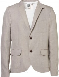 Topman Bran Linen Skinny Blazer