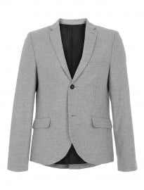 Topman Grey Flannel Skinny Blazer