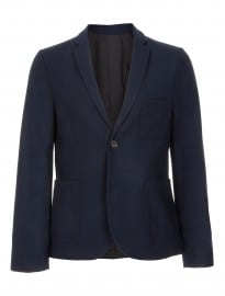 Topman Navy Flannel Deconstructed Blazer