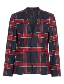 Topman Black And Red Oversized Check Blazer