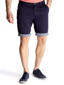 Burton Navy Turn Up Chino Shorts
