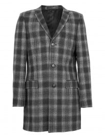 Topman Charcoal Checked Drop Shouldered Smart Coat