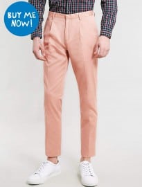 Topman Apricot Ultra Skinny Pleat Trousers