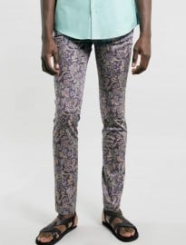 Topman Floral Print Ultra Skinny Trousers