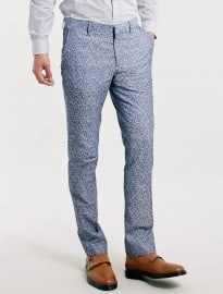Topman Blue Camouflage Skinny Trousers