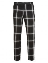 Topman Grey Checked Skinny Trousers
