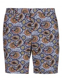 Topman Navy Jungle Mid Shorts