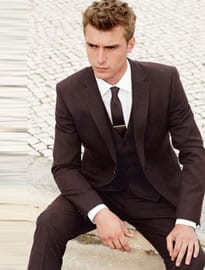 Next Burgundy Flannel Skinny Fit Suit Jacket