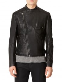 Topman Black Leather Biker Jacket 