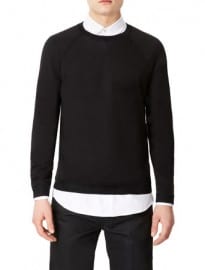 Topman Black Contrast Back Panel Jumper