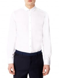 Topman White Long Sleeve Curve Collar Shirt
