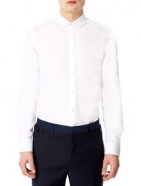 Topman White Long Sleeve Curve Collar Shirt