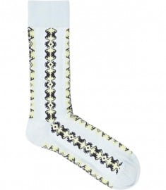 Reiss 1971 Tokyo Central Patterened Sock Pale Blue