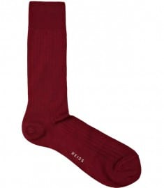 Reiss Shackelton Classic Plain Socks Bordeaux