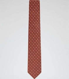 Reiss Dino Woven Dot Design Tie Saffron