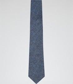 Reiss Exmouth Plain Linen Tie Navy