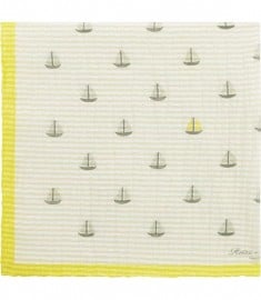 Reiss Atic Sailing Boat Pocket Square Yellow