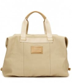 Reiss Burma Canvas Holdall With Coloured Zip And Leather Trims Stone