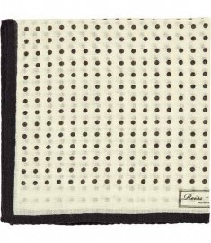 Reiss Hampton Micro Polka Dot Pocket Square Off White
