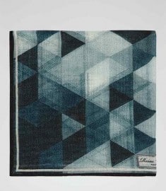 Reiss Holiday Triangular Print Pocket Square Blue