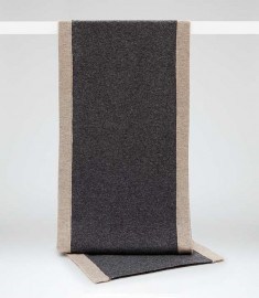 Reiss Valley Colour Tipping Wool Scarf Charcoal