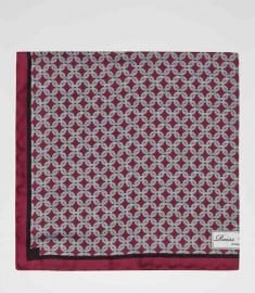 Reiss Abyss Chain Print Silk Pocket Square Cherry