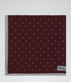 Reiss Garbo Silk Polka Dot Pocket Square Burgundy