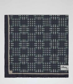 Reiss Luccheese Multi Print Pocket Square Navy