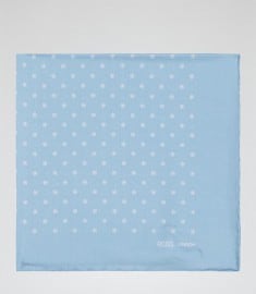 Reiss Joyce Spotted Pocket Square Ice Blue